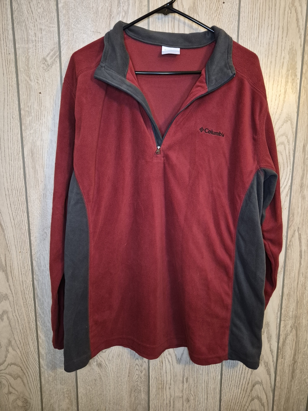 Columbia Red and Charcoal Half-Zip Fleece Pullover